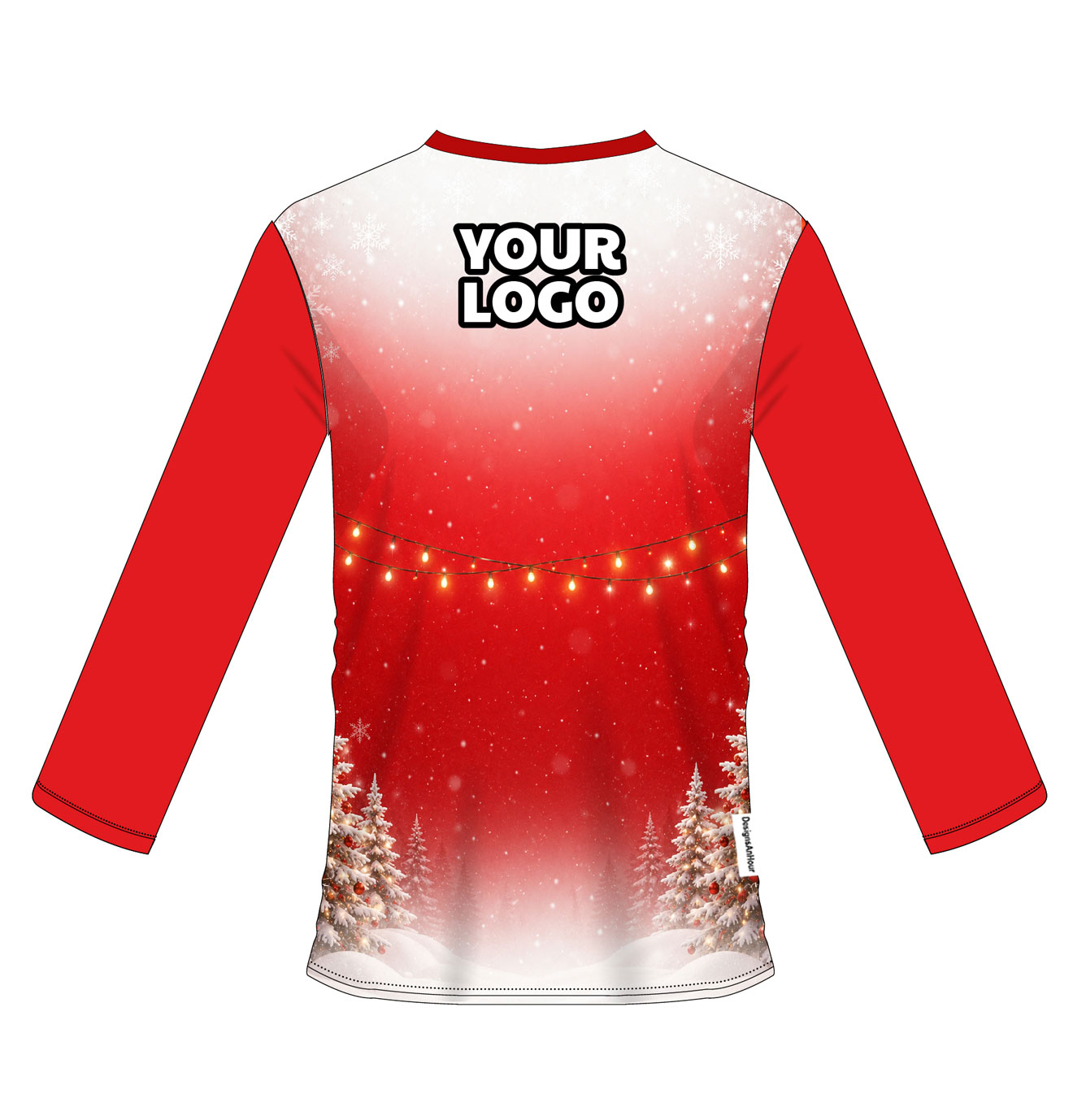 Custom logo Christmas light tees.