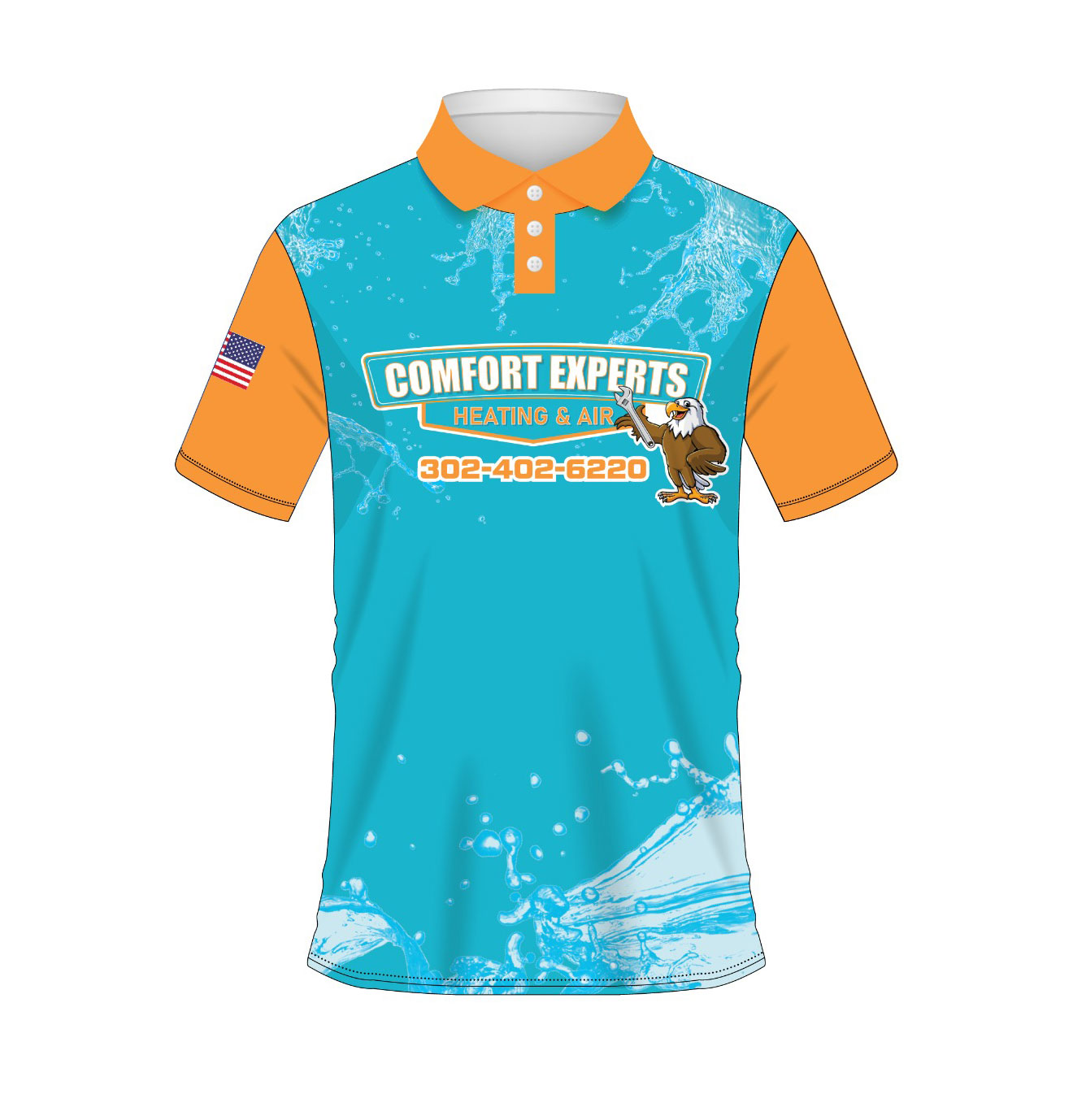 Hvac shirt design for uniform with sublimation