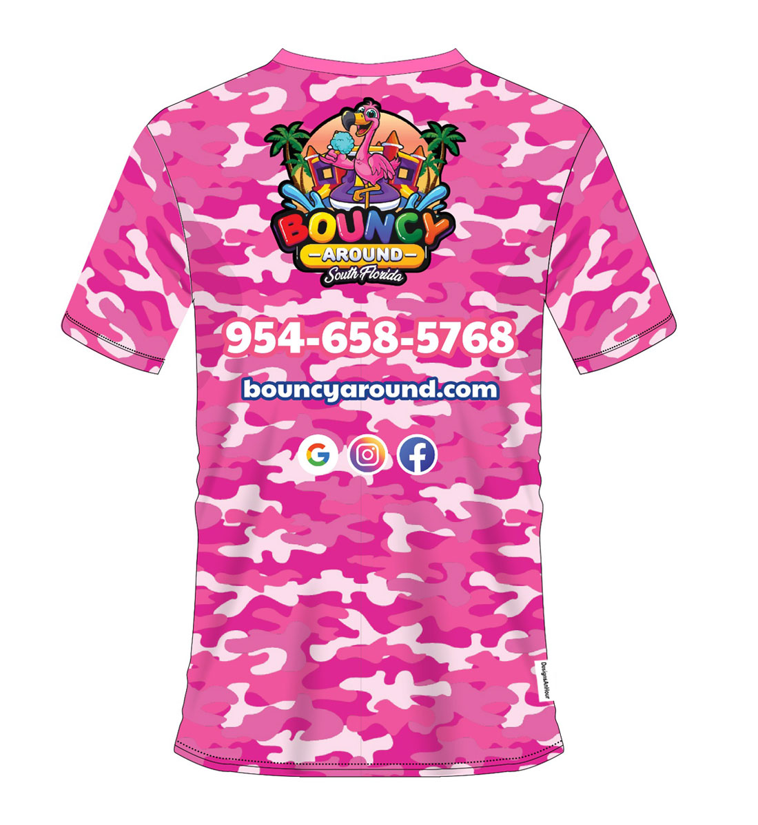bounce house rental camo printed shirts