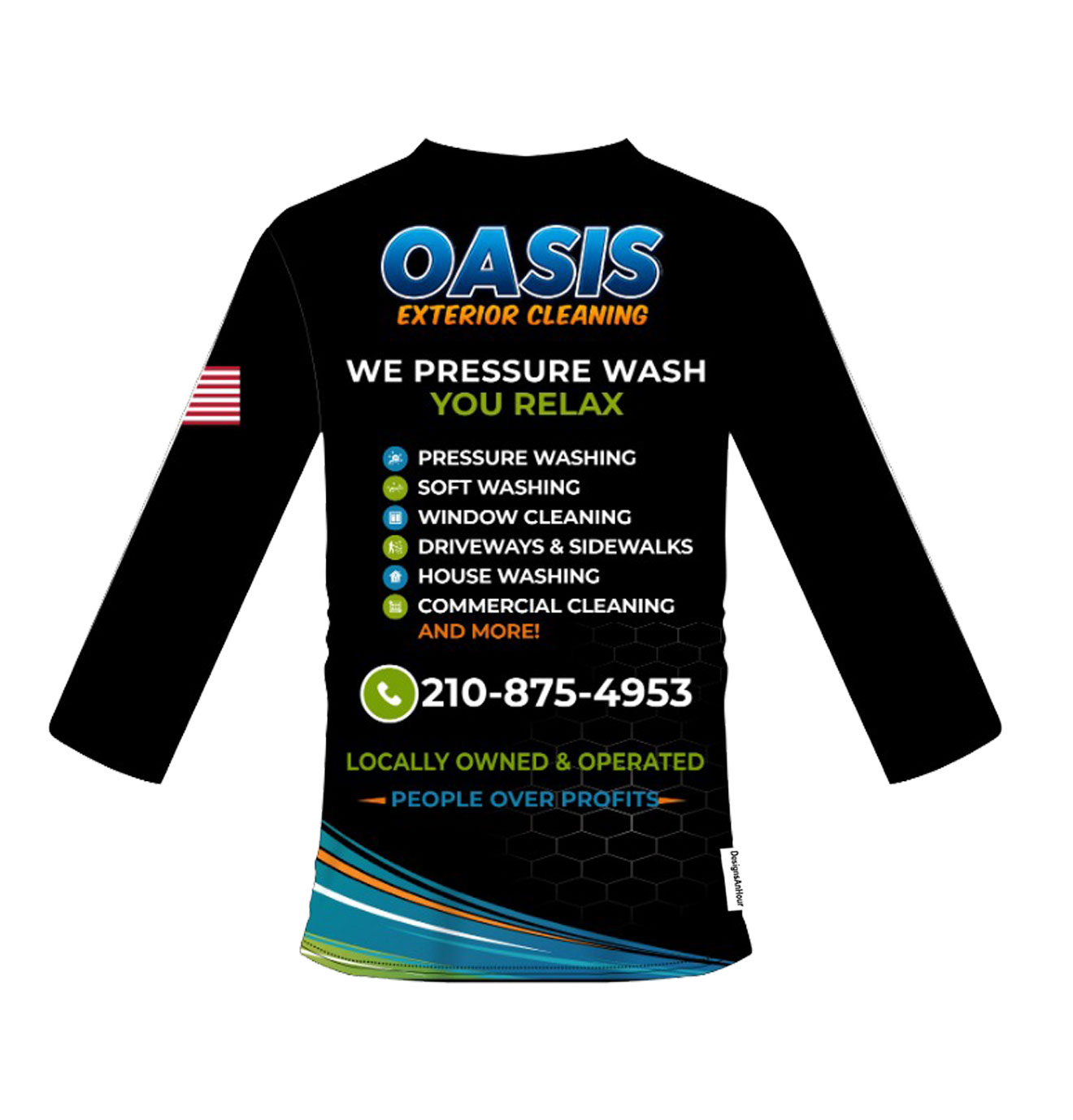 custom design power washing shirts