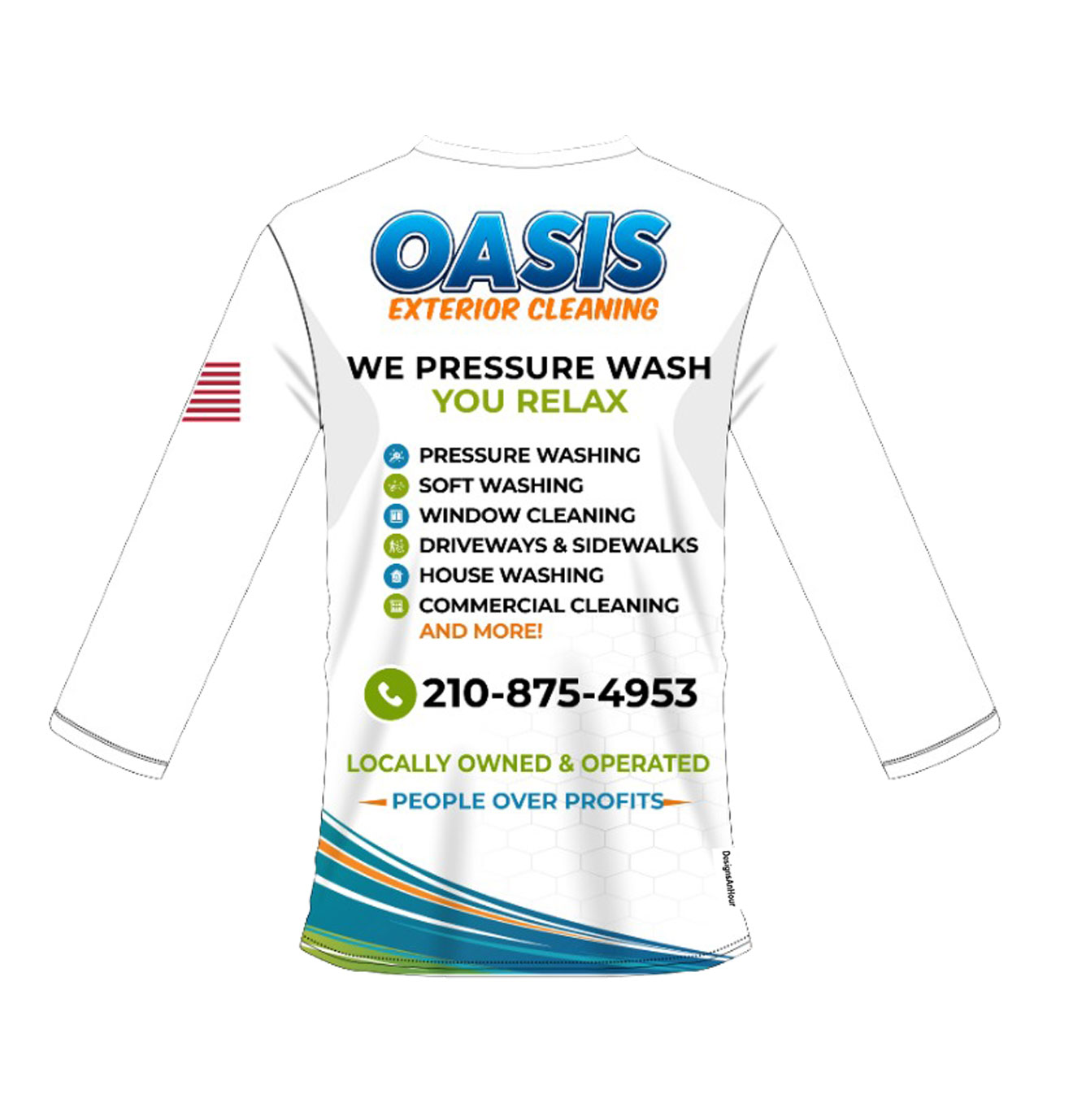 fully customzed design pressure wash shirts designs
