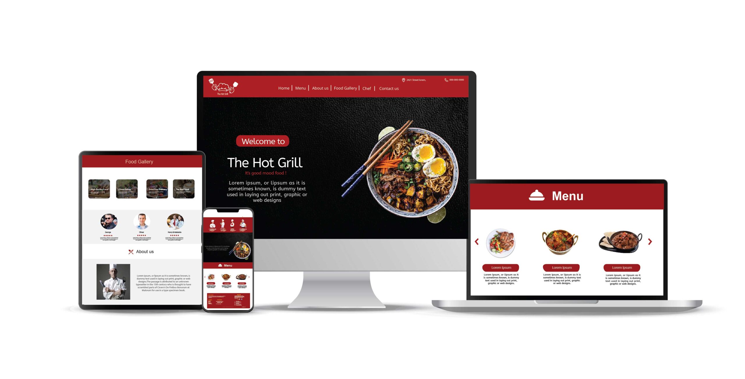 restaurant website design and development