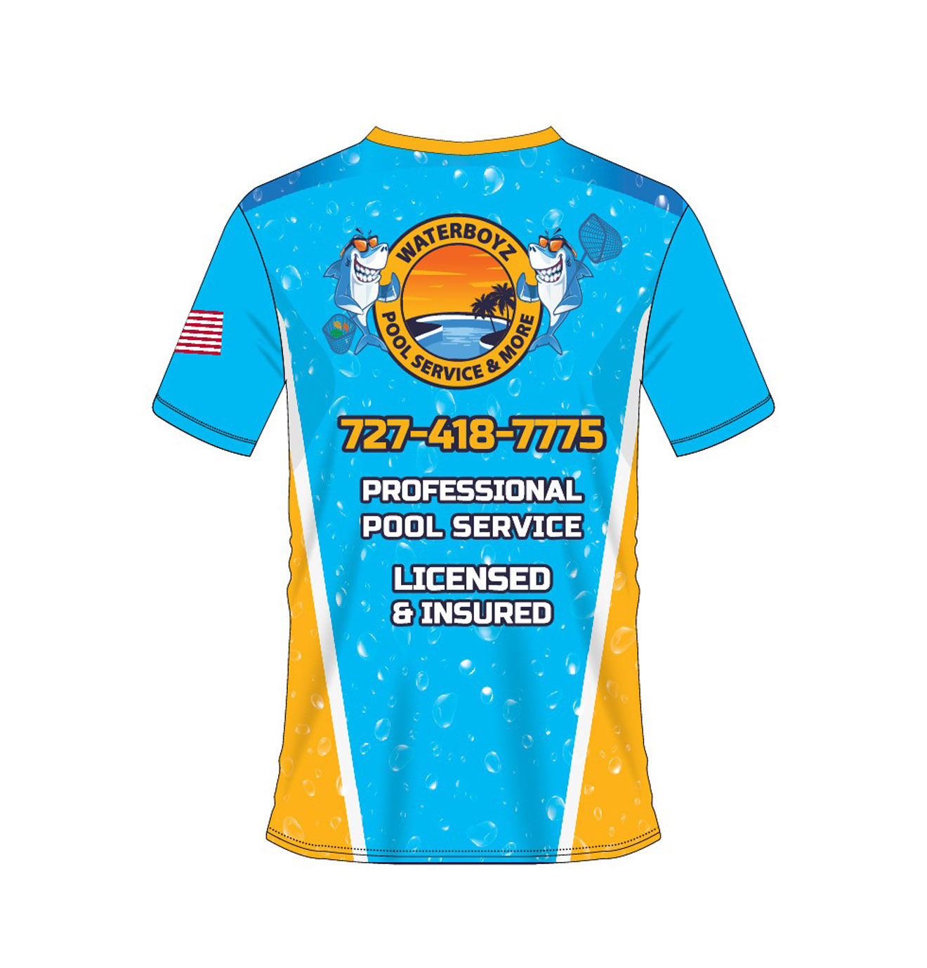 sublimated pool cleaning shirts